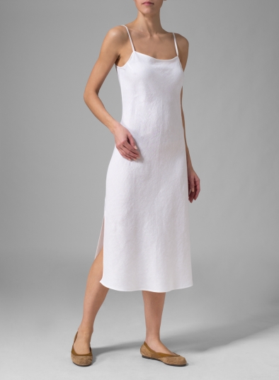 bias cut linen dress