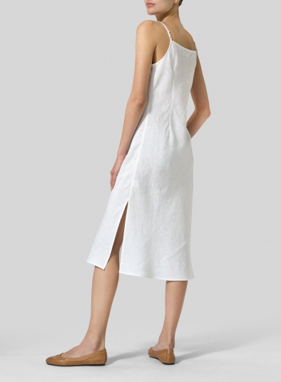 Linen Sleeveless Bias Cut Dress