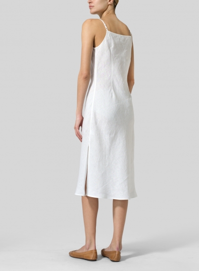 Linen Sleeveless Bias Cut Dress