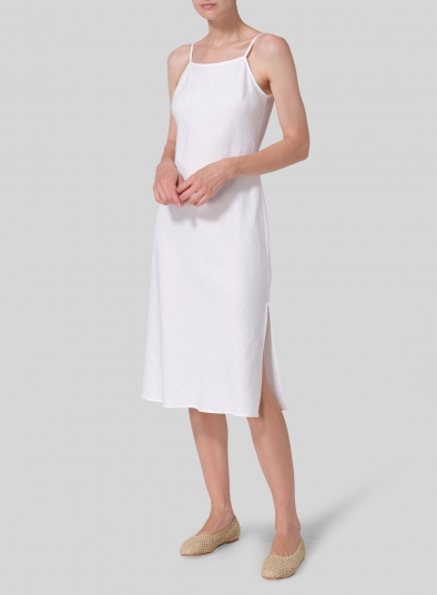 Linen Sleeveless Bias Cut Dress