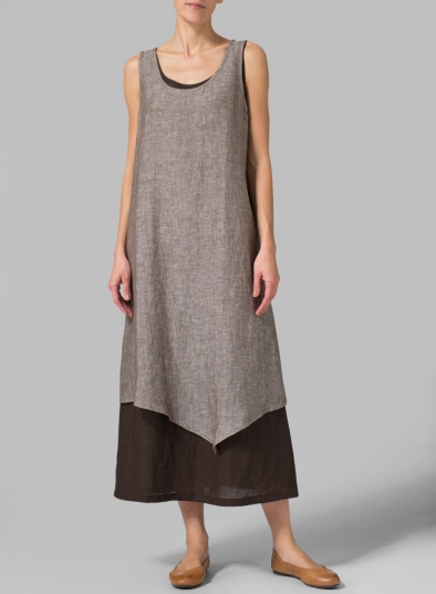 Linen Double Layered Long Dress