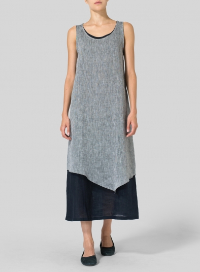 Linen Double Layered Long Dress