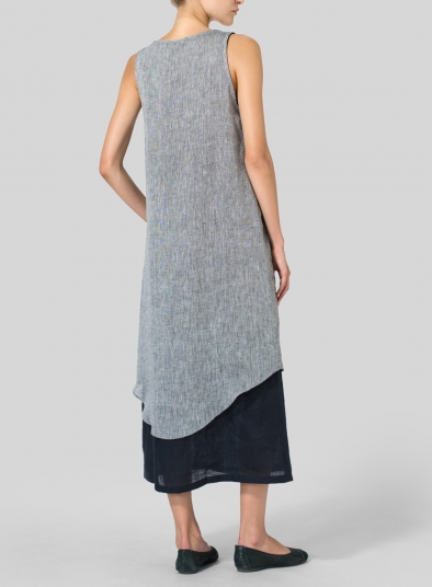 Linen Double Layered Long Dress