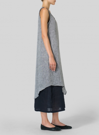 Linen Double Layered Long Dress