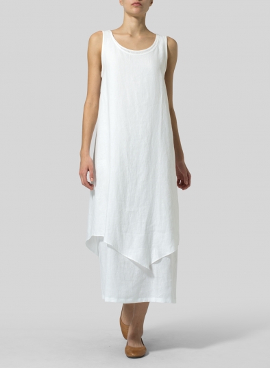 Linen Double Layered Long Dress