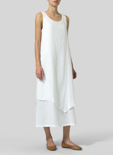 Linen Double Layered Long Dress