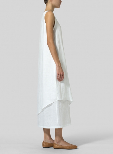 Linen Double Layered Long Dress
