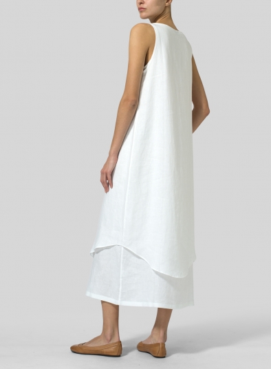 Linen Double Layered Long Dress