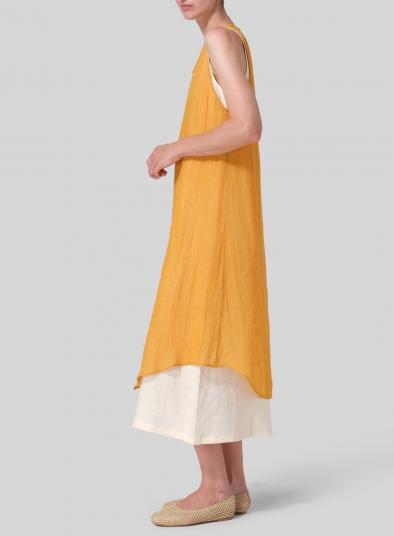 Linen Double Layered Long Dress