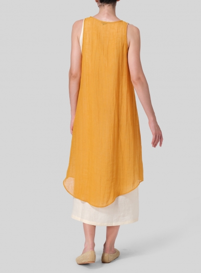 Linen Double Layered Long Dress