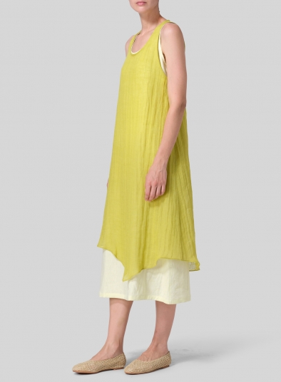 Linen Double Layered Long Dress