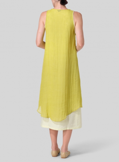 Linen Double Layered Long Dress