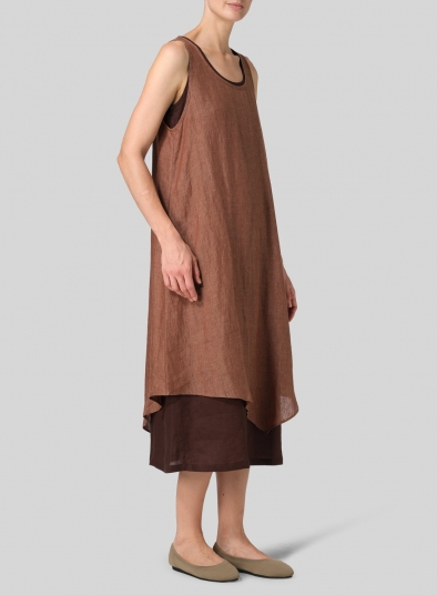 Linen Double Layered Long Dress