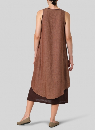 Linen Double Layered Long Dress