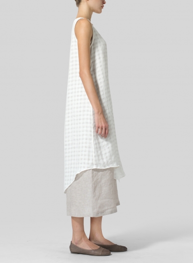 Linen Double Layered Long Dress