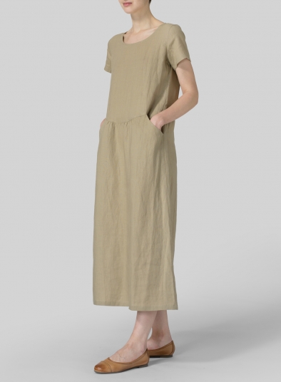 Linen Short Sleeve Dress