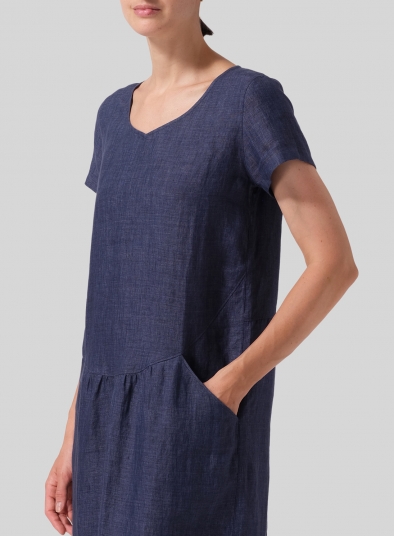 Linen Short Sleeve Dress