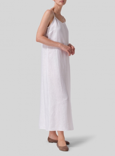 Linen Spaghetti Strap Maxi Dress