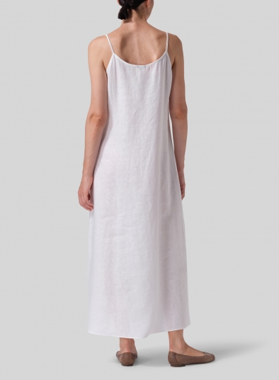 Linen Spaghetti Strap Maxi Dress