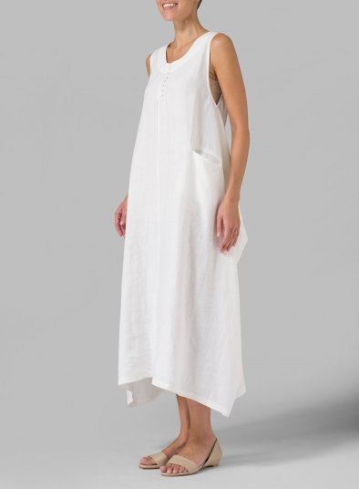 Linen Sleeveless Long Dress