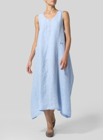 Linen Sleeveless Long Dress