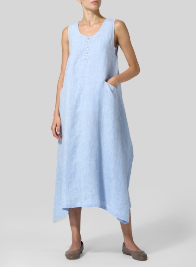 Linen Sleeveless Long Dress