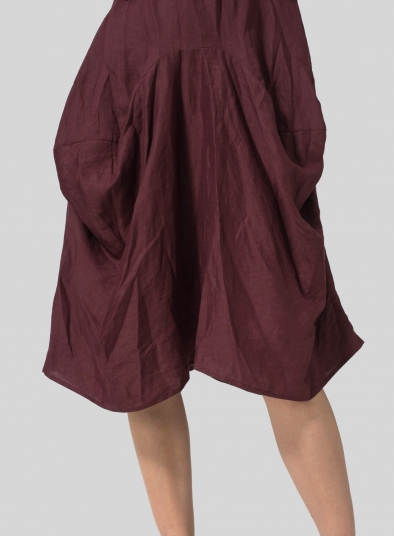 Linen Sleeveless Draped Dress