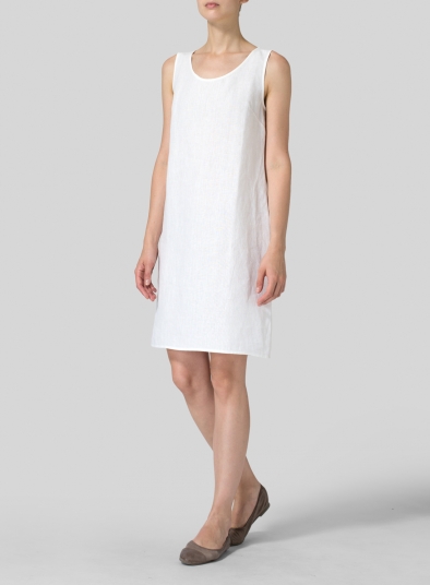 Linen Sleeveless Slip-on Dress