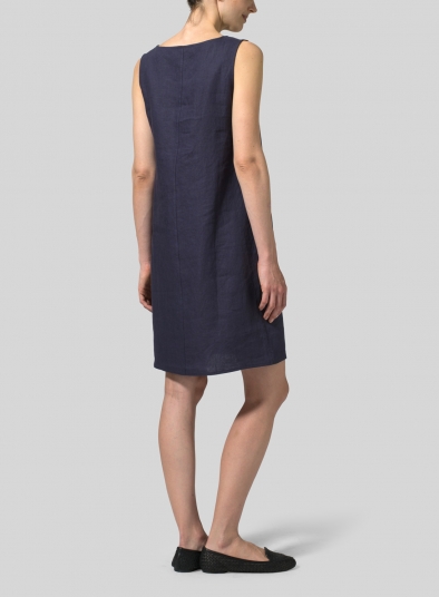 Linen Sleeveless Slip-on Dress