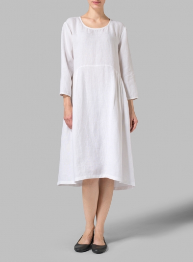 Linen Empire Waist Midi Dress