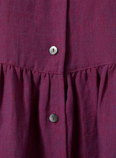 Linen Button Front L/S Dress 