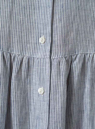 Linen Button Front L/S Dress 