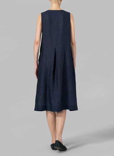 sleeveless linen swing dress