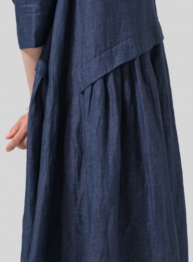 Linen A-line Asymmetrical Hem Dress