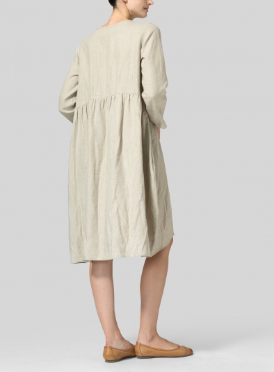 Linen High-Low Babydoll Dress