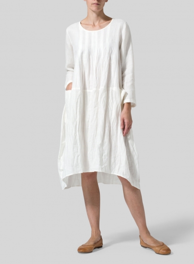 Linen High-Low Babydoll Dress