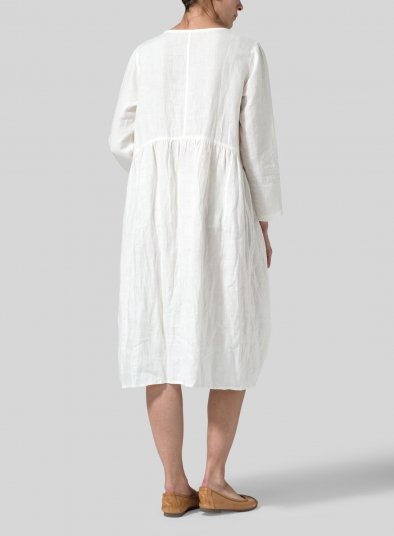 Linen High-Low Babydoll Dress