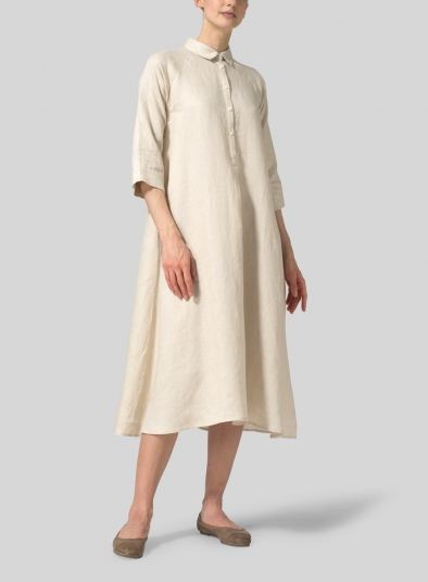 Linen A line Shirt Dress
