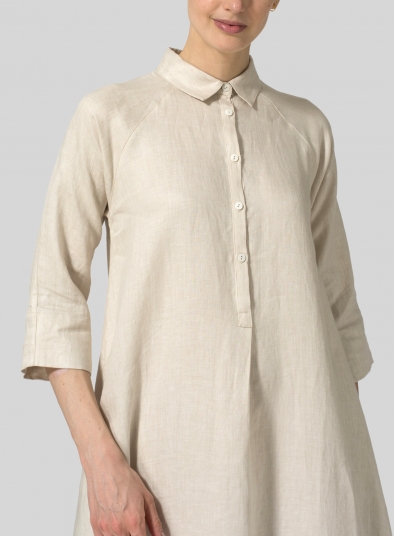 Linen A line Shirt Dress