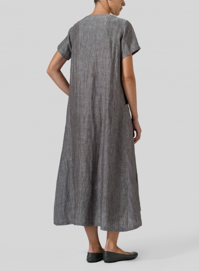 Linen Slip On A-line Dress
