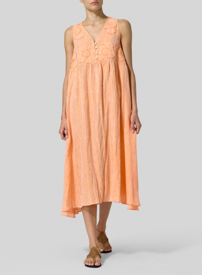 Linen Sleeveless A-line Dress