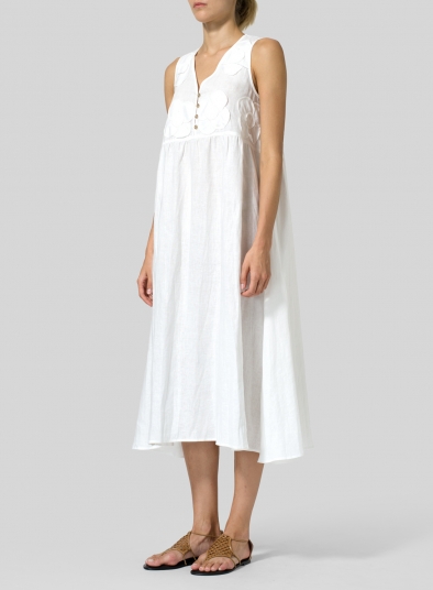 Linen Sleeveless A-line Dress