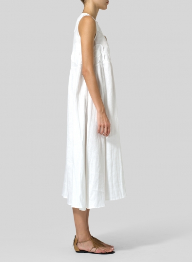 Linen Sleeveless A-line Dress
