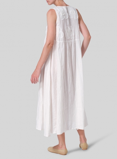 Linen Sleeveless A-line Long Dress