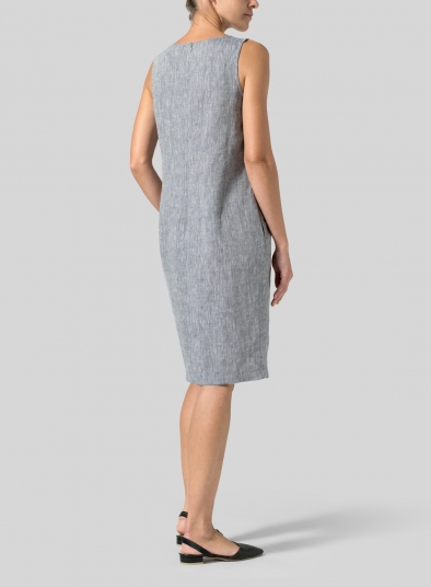 Linen Sleeveless Mid-Length Dress