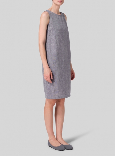 Linen Sleeveless Mid-Length Dress