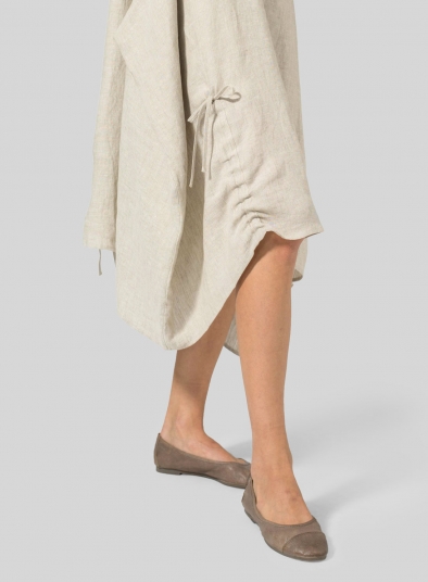Linen Asymmetrical Hem Sleeveless Dress