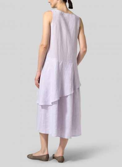 Linen Diagonal Layered Dress