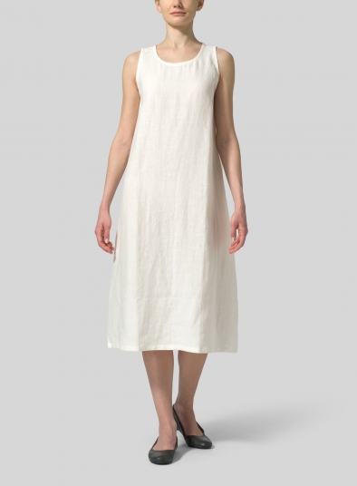 Linen Sleeveless Midi Dress