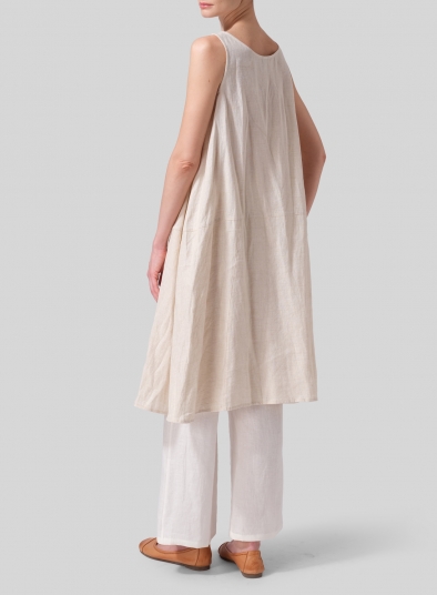 Linen A-line Scoop Neck Tunic